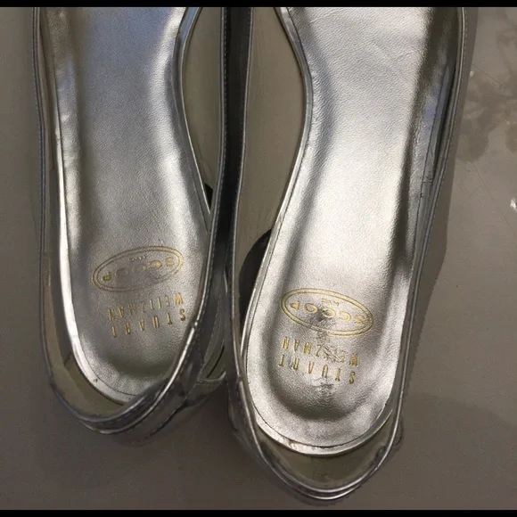 Stuart Weitzman silver leather  flats - Picture 8 of 8